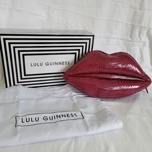 Lulu Guinness Red Lips Kiss Purse Bag Clutch